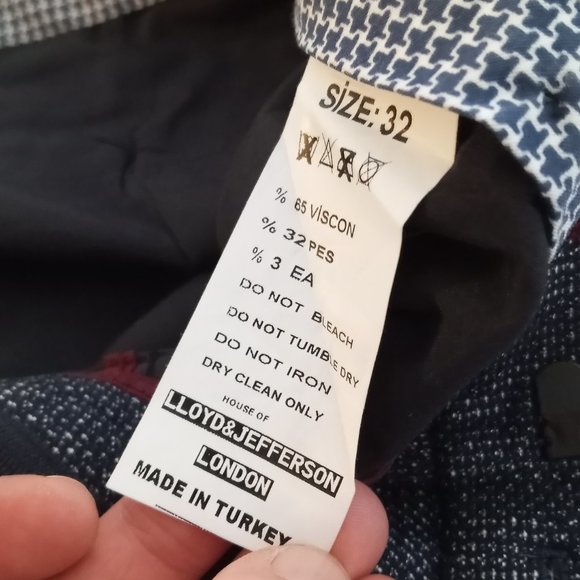 LLOYD & JEFFERSON - Viscose blue pants - Sz 32 (W34) - Picture 13 of 13